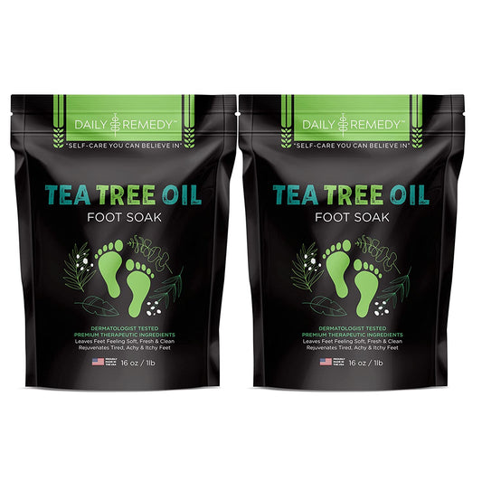 Tea Tree Oil Foot Soak with Epsom Salt - Made in USA - for Toenail Irritations, Athletes Foot, Stubborn Foot Odor Scent, Softens Calluses & Soothes Sore Tired Feet - 2 PACK Health & Beauty > Personal Care > Foot Care DAILY REMEDY Tea Tree  