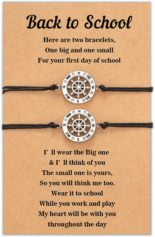 Ppjew Mother and Daughter Bracelet Set Mother'S Day Jewelry Gift from Daughter Mommy and Me Matching Bracelets Back to School Gifts Apparel & Accessories > Jewelry > Bracelets PJan compass  
