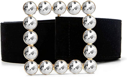 Fashion Designer Belts for Women,Leather Belts for Jeans Dress Pants with Gorgeous Crystal Buckle,Statement Gift for Women Apparel & Accessories > Clothing Accessories > Belts Aidyfeso Square White  