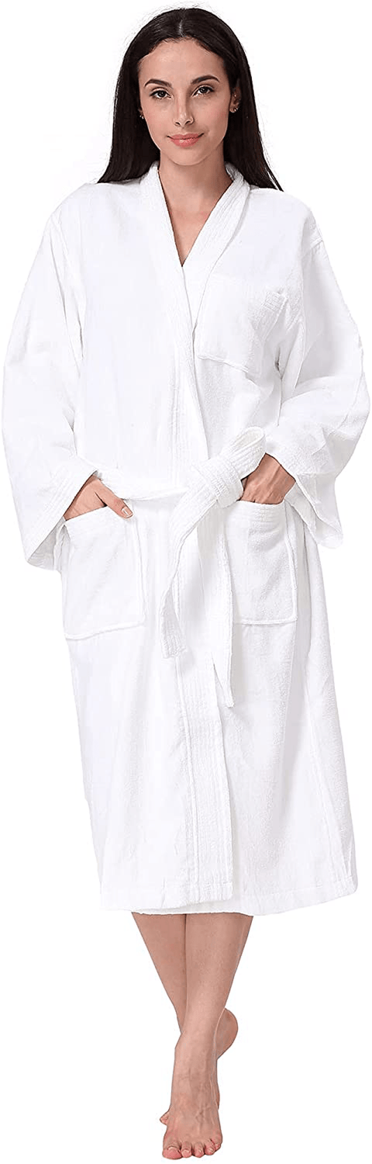 Acanva Women'S & Men'S Terry Robe Plush Cotton Spa Kimono Bathrobe Apparel & Accessories > Clothing > Sleepwear & Loungewear > Robes Kylie Max   