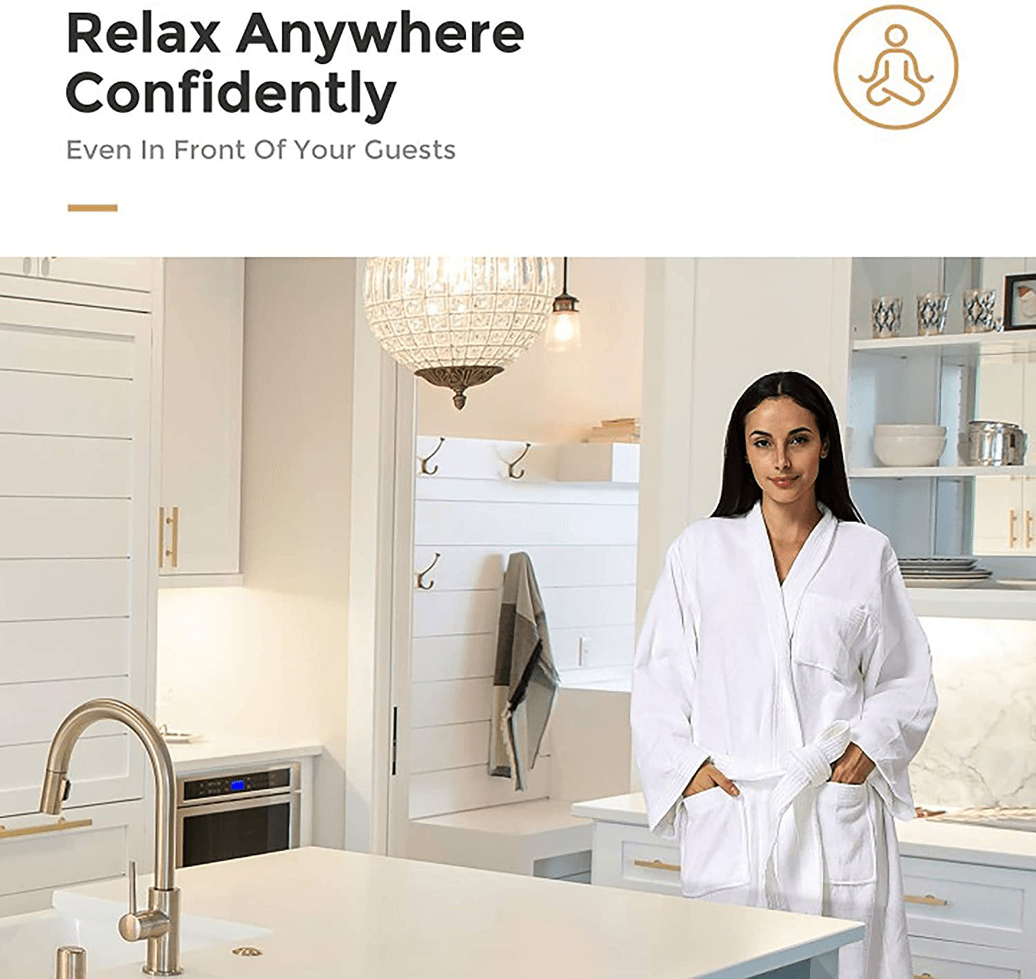 Acanva Women'S & Men'S Terry Robe Plush Cotton Spa Kimono Bathrobe Apparel & Accessories > Clothing > Sleepwear & Loungewear > Robes Kylie Max   