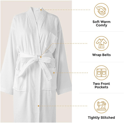Acanva Women'S & Men'S Terry Robe Plush Cotton Spa Kimono Bathrobe Apparel & Accessories > Clothing > Sleepwear & Loungewear > Robes Kylie Max   