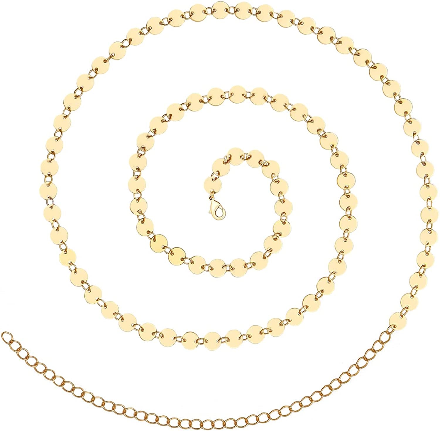 TOBENY 27.5/33.5/40 Inches Waist Belly Chains for the Waist for Women 14K Gold Plated Belly Chains for Women plus Size Body Chain for Women Teens Apparel & Accessories > Jewelry > Body Jewelry TOBENY J 39.3 Inches 