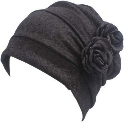 Ever Fairy 3 Colors Chemo Cancer Head Scarf Hat Cap Ethnic Cloth Print Turban Headwear Women Stretch Flower Muslim Headscarf (3 Colors Back-H1) Apparel & Accessories > Clothing Accessories > Headwear Ever Fairy   