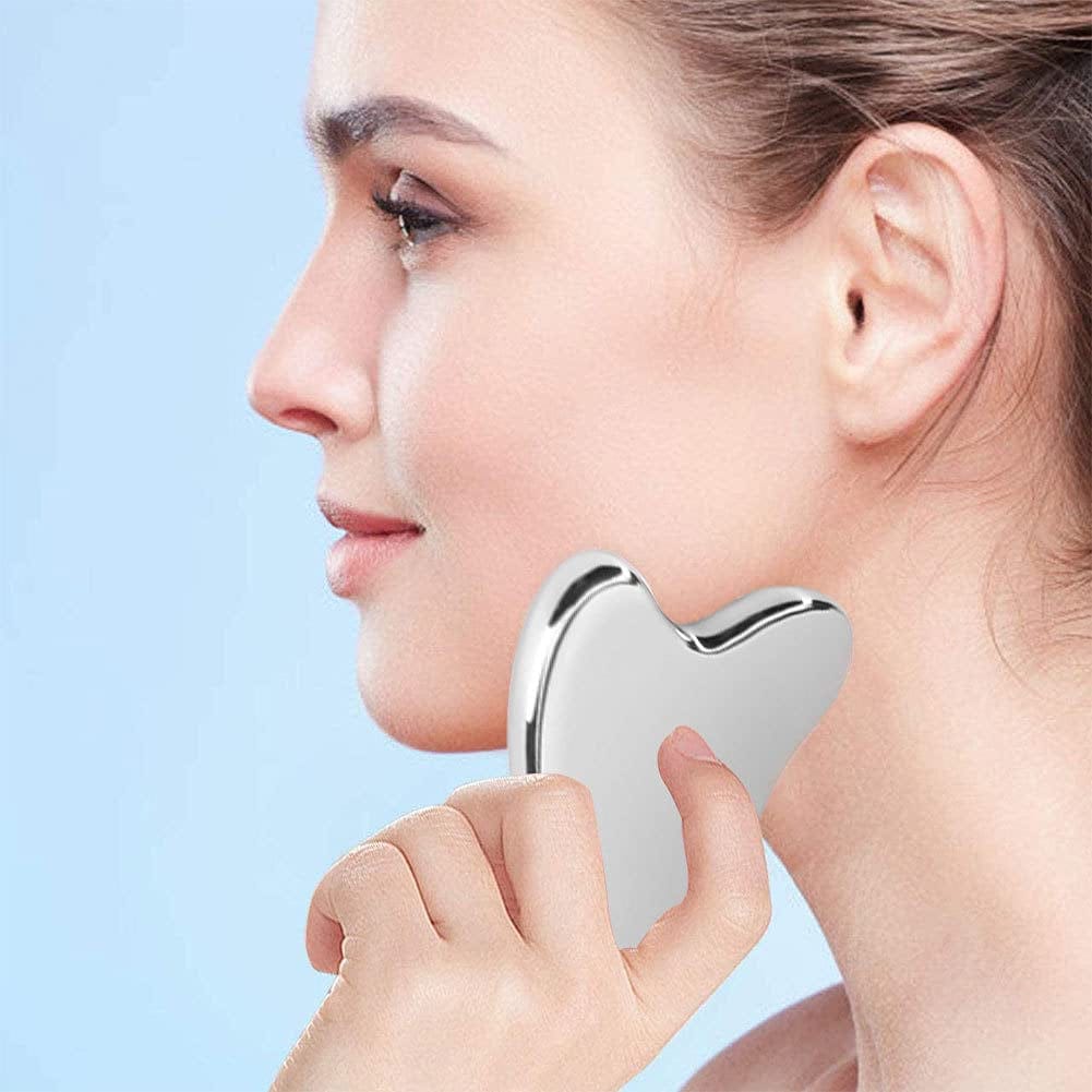 Accessorize Intl Gua Sha Facial Tools Scraping Massage Tool Stainless Steel SUS304 Smooth SPA Therapy for Face, Eye, Neck,Siliver Health & Beauty > Personal Care > Cosmetics > Cosmetic Tools > Skin Care Tools Accessorize Intl   