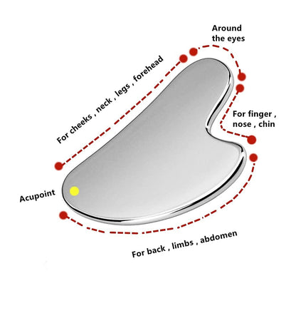 Accessorize Intl Gua Sha Facial Tools Scraping Massage Tool Stainless Steel SUS304 Smooth SPA Therapy for Face, Eye, Neck,Siliver Health & Beauty > Personal Care > Cosmetics > Cosmetic Tools > Skin Care Tools Accessorize Intl   