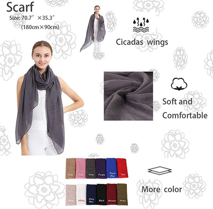 LMVERNA Women'S Long Scarf Solid Color Large Sheer Shawl Wraps for Evening Apparel & Accessories > Clothing Accessories > Scarves & Shawls LMVERNA   