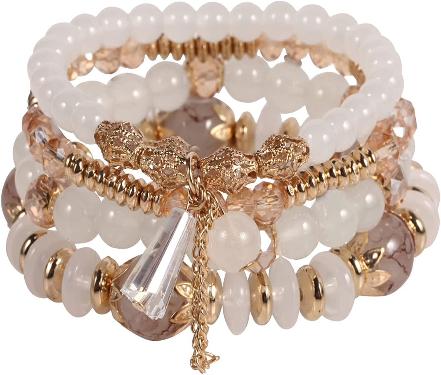 Solosoya Bohemian Boho Stackable Bracelets for Women Set, Girls Stretch Multilayer Stack Beads Colorful Beaded Charm Bracelets Girl Handmade Jewelry Apparel & Accessories > Jewelry > Bracelets Solosoya   