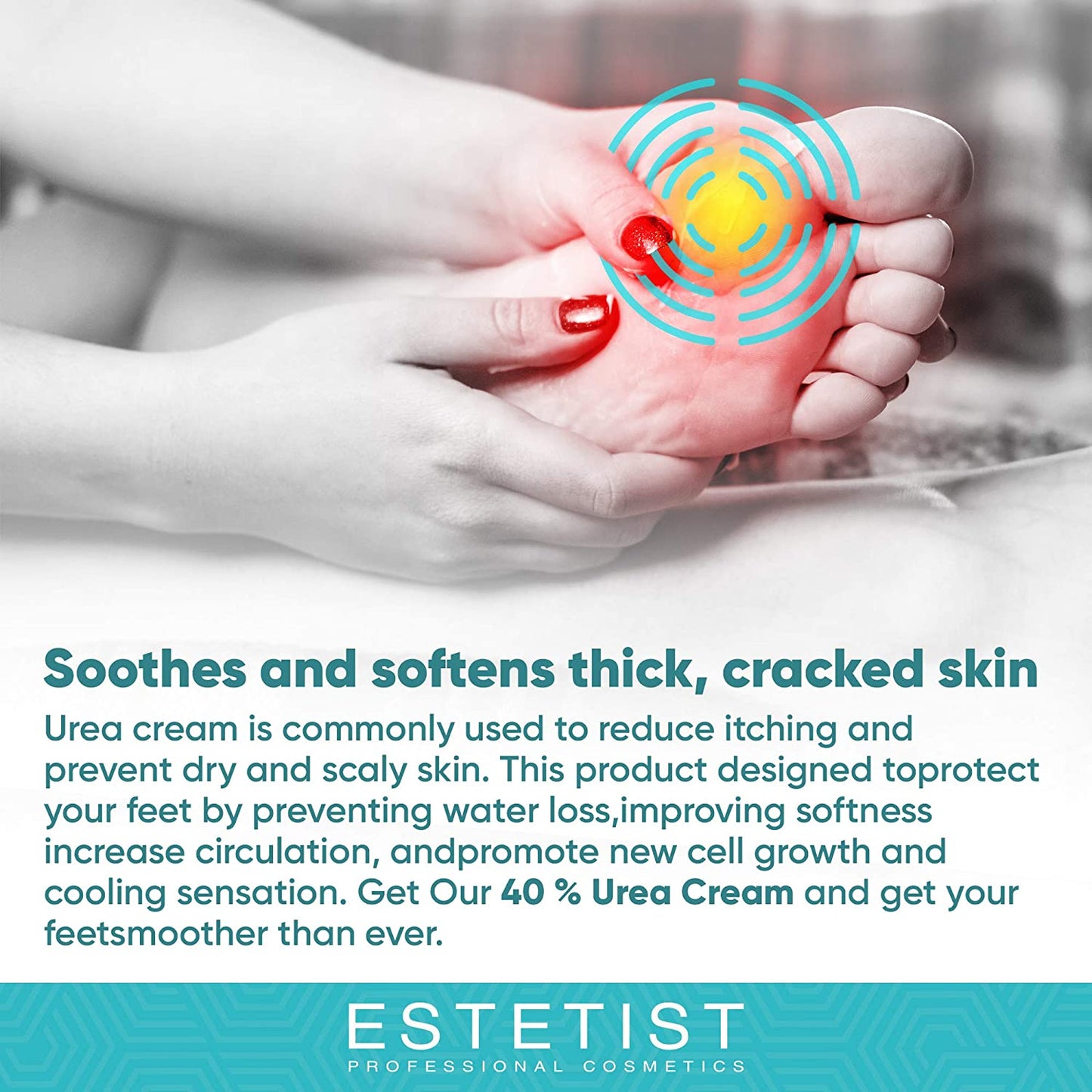 Urea Foot Cream 40%, Foot Lotion for Dry Cracked Feet, Moisturizer for Rough Heel, Foot Care Lotion with Vitamin E and Aloe Vera, Reduce Itching Health & Beauty > Personal Care > Foot Care ESTETIST COSMETICS   