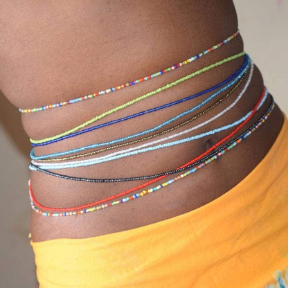 Acedre Waist Beads for Women Layered Beaded Belly Chain Elastic Beach Waist Chain Jewelry Rave Body Accessory for Women for Women and Girls (Pack of 10) Apparel & Accessories > Jewelry > Body Jewelry Acedre   