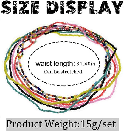 Acedre Waist Beads for Women Layered Beaded Belly Chain Elastic Beach Waist Chain Jewelry Rave Body Accessory for Women for Women and Girls (Pack of 10) Apparel & Accessories > Jewelry > Body Jewelry Acedre   