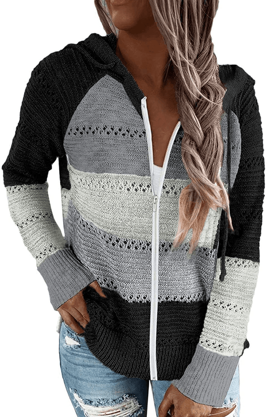 Acelitt Women Casual Long Sleeve Zip up Hooded Sweatshirt Hoodies, S-XXL Apparel & Accessories > Clothing > Activewear Kylie Max   