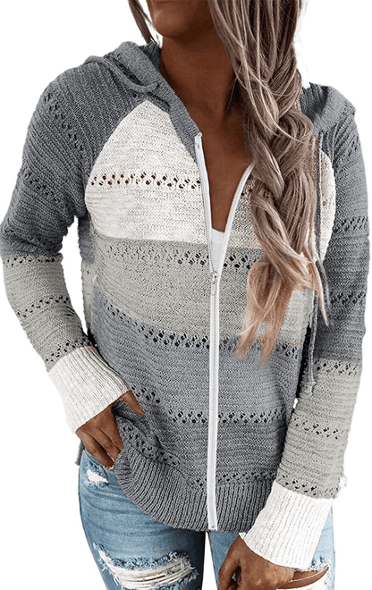 Acelitt Women Casual Long Sleeve Zip up Hooded Sweatshirt Hoodies, S-XXL Apparel & Accessories > Clothing > Activewear Kylie Max   