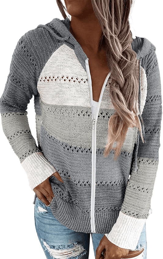 Acelitt Women Casual Long Sleeve Zip up Hooded Sweatshirt Hoodies, S-XXL Apparel & Accessories > Clothing > Activewear Kylie Max   