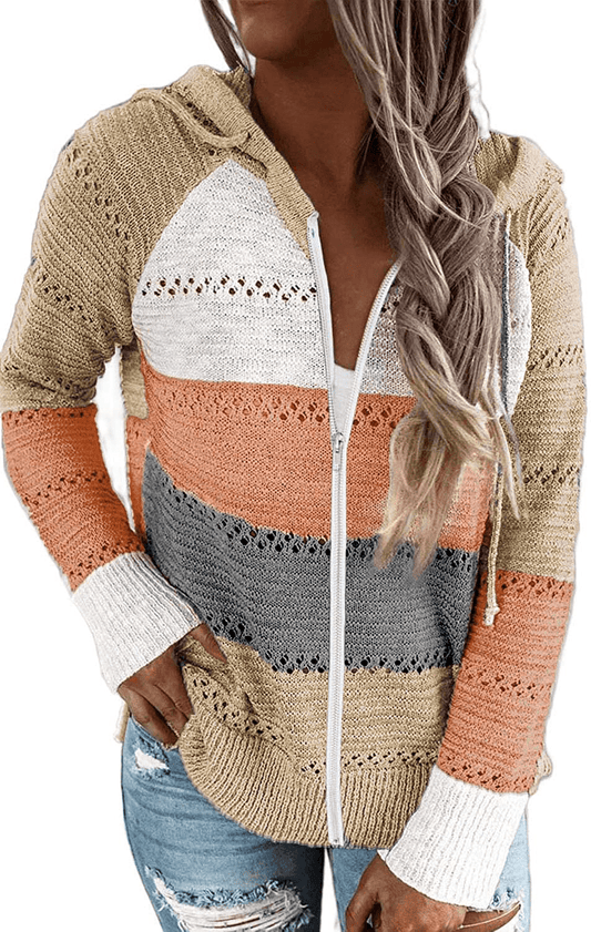 Acelitt Women Casual Long Sleeve Zip up Hooded Sweatshirt Hoodies, S-XXL Apparel & Accessories > Clothing > Activewear Kylie Max   