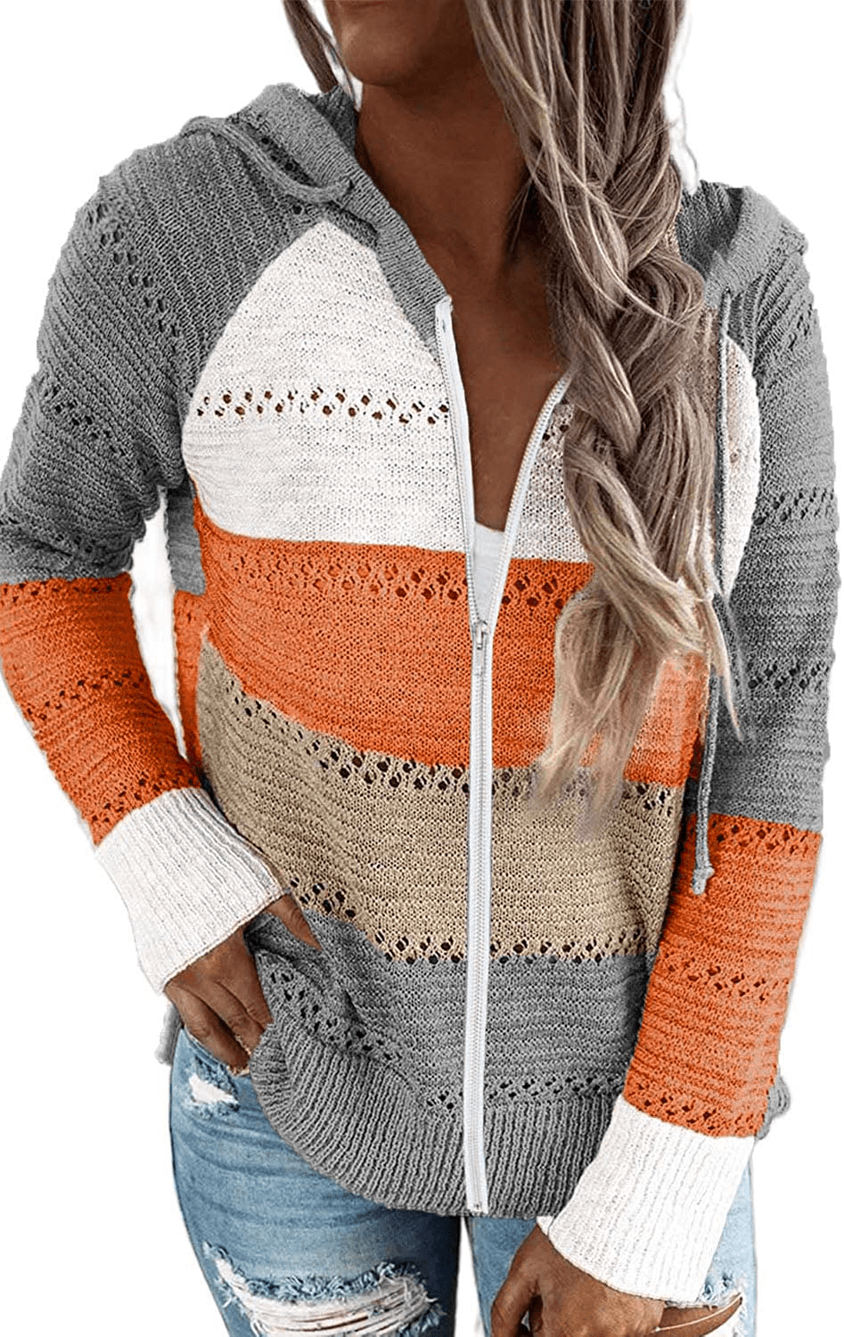 Acelitt Women Casual Long Sleeve Zip up Hooded Sweatshirt Hoodies, S-XXL Apparel & Accessories > Clothing > Activewear Kylie Max   