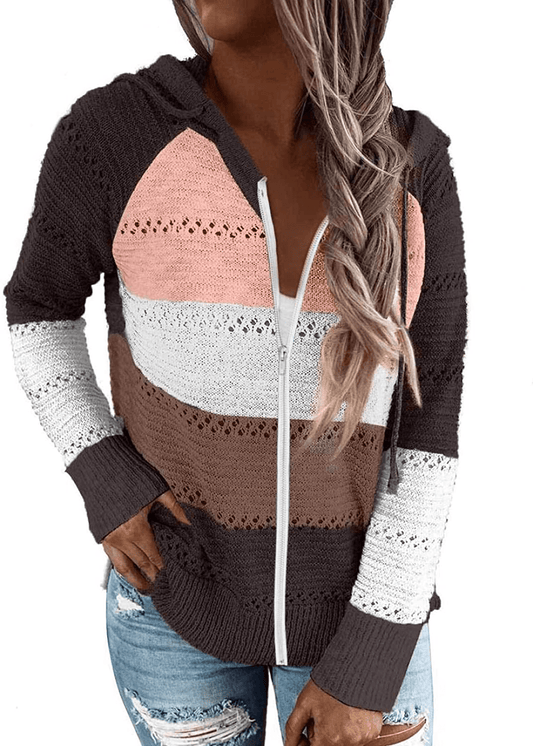 Acelitt Women Casual Long Sleeve Zip up Hooded Sweatshirt Hoodies, S-XXL Apparel & Accessories > Clothing > Activewear Kylie Max   