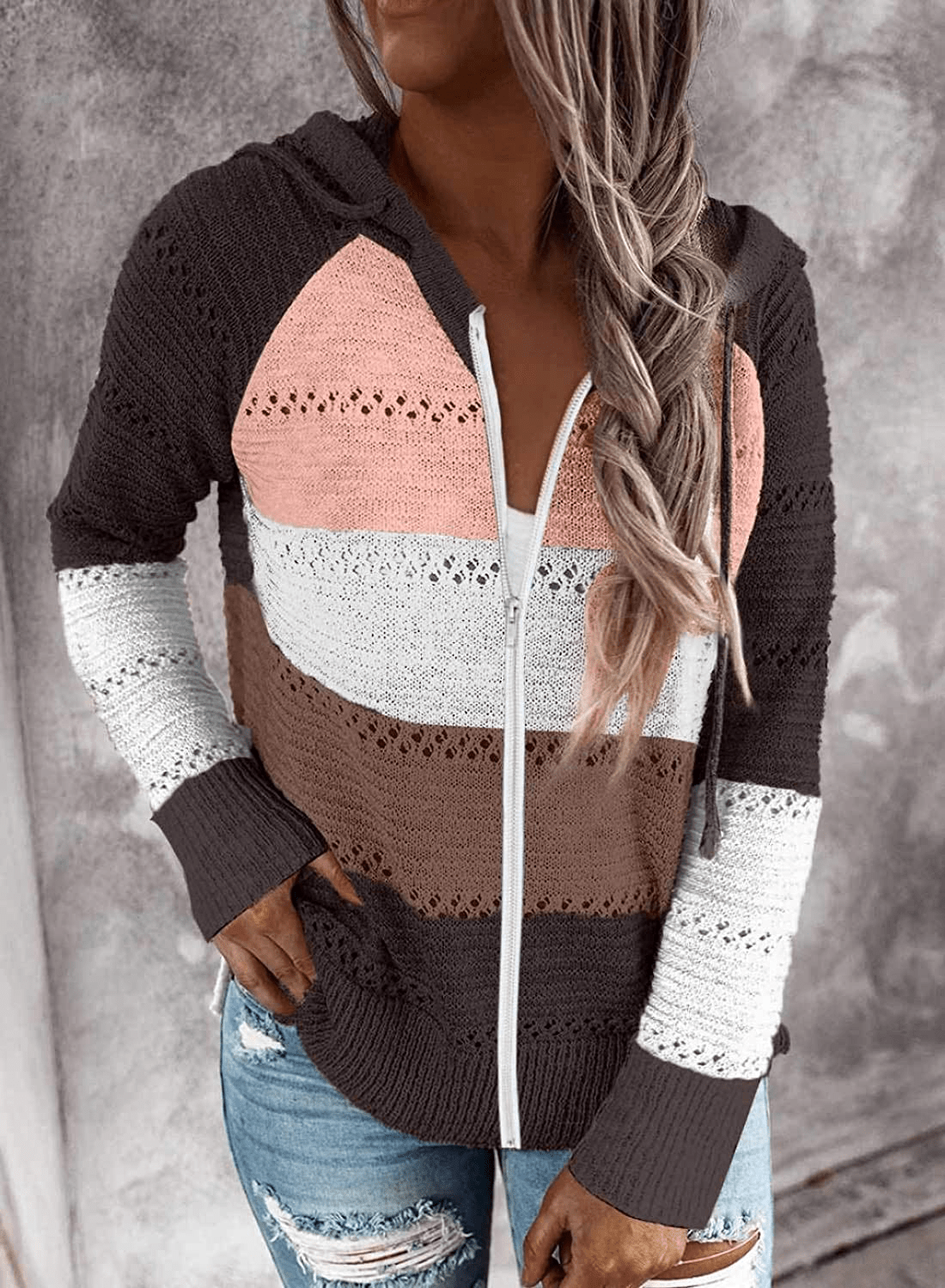 Acelitt Women Casual Long Sleeve Zip up Hooded Sweatshirt Hoodies, S-XXL Apparel & Accessories > Clothing > Activewear Kylie Max   