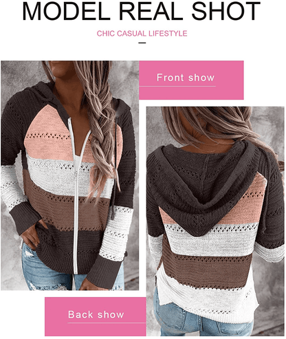 Acelitt Women Casual Long Sleeve Zip up Hooded Sweatshirt Hoodies, S-XXL Apparel & Accessories > Clothing > Activewear Kylie Max   