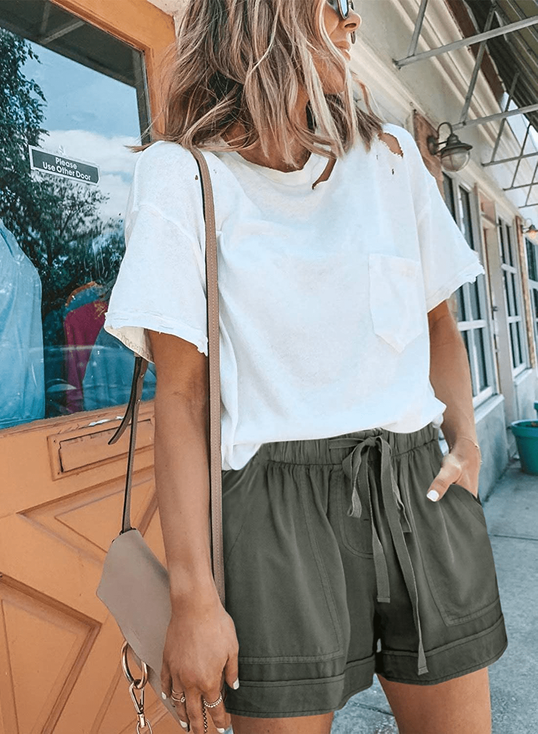 Acelitt Women Comfy Drawstring Casual Elastic Waist Pocketed Shorts,S-3Xl Apparel & Accessories > Clothing > Shorts Kylie Max   