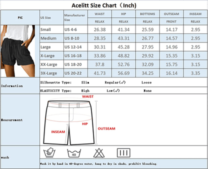 Acelitt Women Comfy Drawstring Casual Elastic Waist Pocketed Shorts,S-3Xl Apparel & Accessories > Clothing > Shorts Kylie Max   