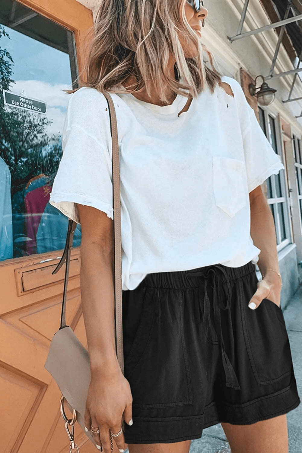 Acelitt Women Comfy Drawstring Casual Elastic Waist Pocketed Shorts,S-3Xl Apparel & Accessories > Clothing > Shorts Kylie Max   