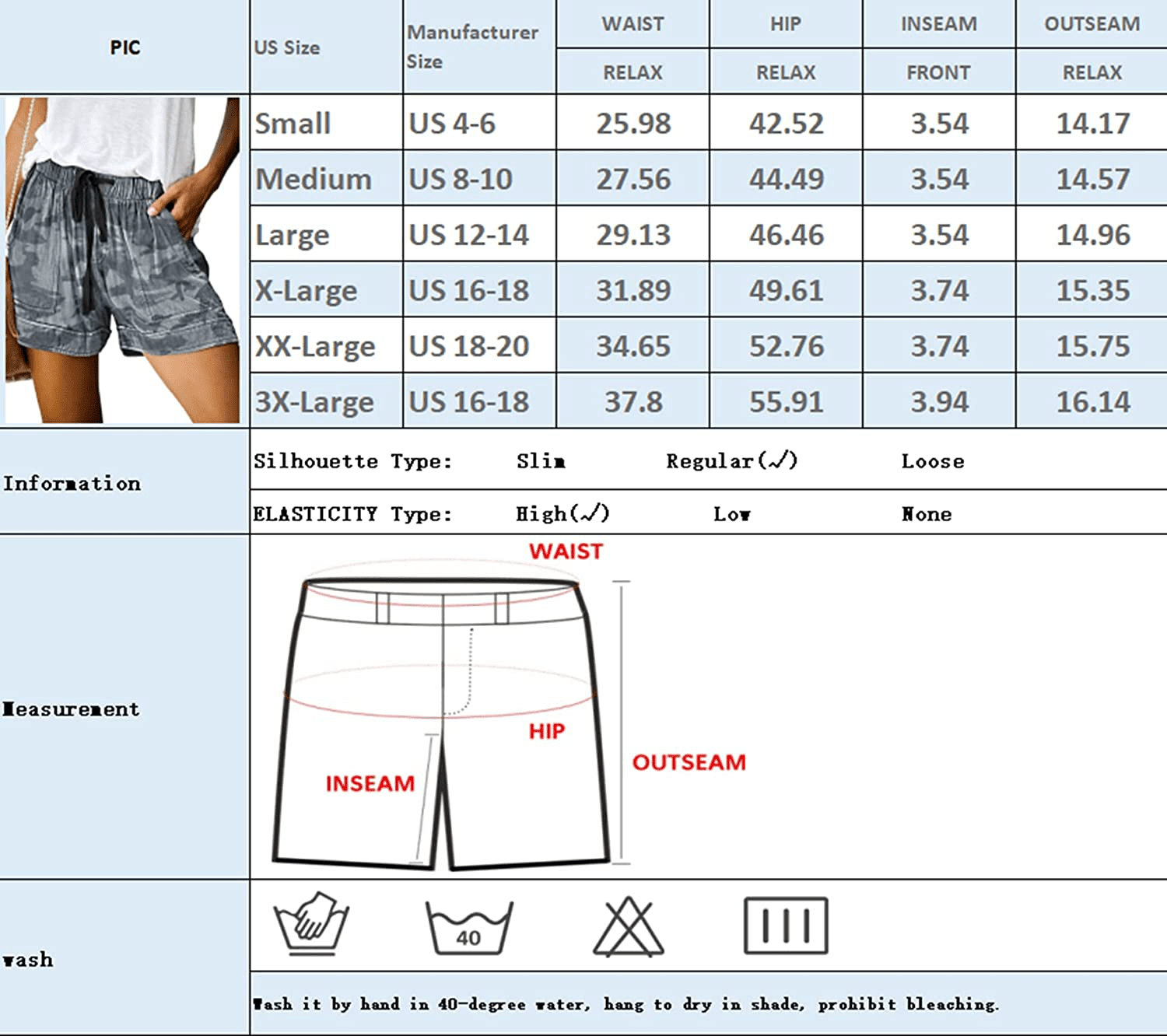 Acelitt Women Comfy Drawstring Casual Elastic Waist Pocketed Shorts,S-3Xl Apparel & Accessories > Clothing > Shorts Kylie Max   