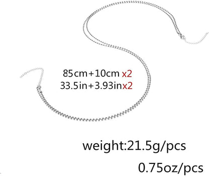 Acenail Boho Sexy Beach Body Chain Crystal Bikini Belt Chains Summer Rhinestone Bra Waist Body Jewelry for Women and Girls (Silver) Apparel & Accessories > Jewelry > Body Jewelry Acenail   