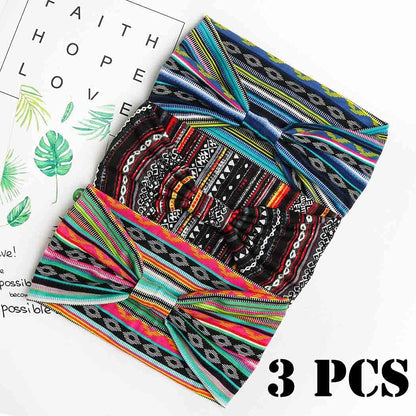 Aceorna Boho Headbands Wide Knot Hair Band Elastic Turban Head Band Stretch Leopard Twist Head Wraps Cloth Yoga Sweartband Fashion Hair Accessories for Women and Girls 3 Pcs (Set A) Apparel & Accessories > Clothing Accessories > Bandanas & Headties Aceorna   