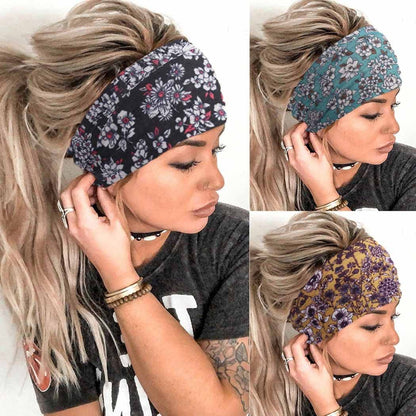 Aceorna Boho Headbands Wide Knot Hair Band Elastic Turban Head Band Stretch Leopard Twist Head Wraps Cloth Yoga Sweartband Fashion Hair Accessories for Women and Girls 3 Pcs (Set A) Apparel & Accessories > Clothing Accessories > Bandanas & Headties Aceorna Set K  