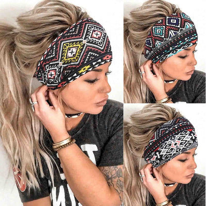 Aceorna Boho Headbands Wide Knot Hair Band Elastic Turban Head Band Stretch Leopard Twist Head Wraps Cloth Yoga Sweartband Fashion Hair Accessories for Women and Girls 3 Pcs (Set A) Apparel & Accessories > Clothing Accessories > Bandanas & Headties Aceorna Set D  