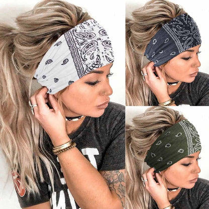 Aceorna Boho Headbands Wide Knot Hair Band Elastic Turban Head Band Stretch Leopard Twist Head Wraps Cloth Yoga Sweartband Fashion Hair Accessories for Women and Girls 3 Pcs (Set A) Apparel & Accessories > Clothing Accessories > Bandanas & Headties Aceorna Set L  