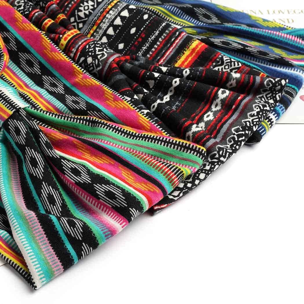 Aceorna Boho Headbands Wide Knot Hair Band Elastic Turban Head Band Stretch Leopard Twist Head Wraps Cloth Yoga Sweartband Fashion Hair Accessories for Women and Girls 3 Pcs (Set A) Apparel & Accessories > Clothing Accessories > Bandanas & Headties Aceorna   