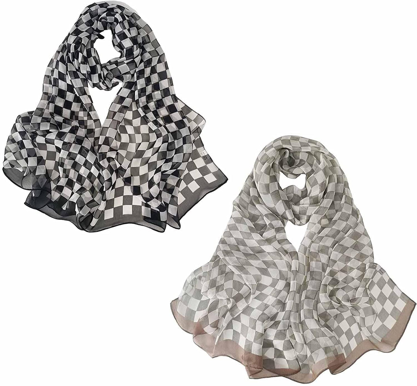Acotavie 2 Pcs Scarfs for Women Lightweight Scarves Fashion Floral Print Shawls Holiday Gifts Scarf Apparel & Accessories > Clothing Accessories > Scarves & Shawls Acotavie Set 28  