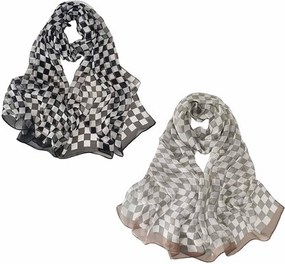 Acotavie 2 Pcs Scarfs for Women Lightweight Scarves Fashion Floral Print Shawls Holiday Gifts Scarf Apparel & Accessories > Clothing Accessories > Scarves & Shawls Acotavie Set 28  