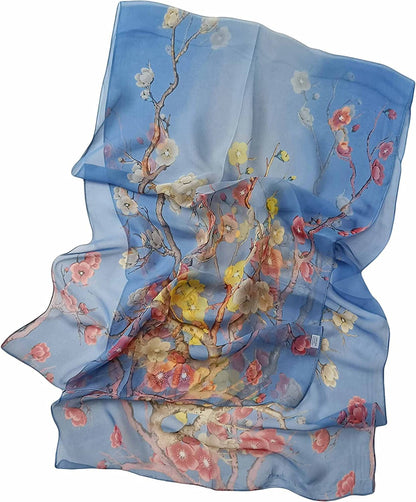Acotavie 2 Pcs Scarfs for Women Lightweight Scarves Fashion Floral Print Shawls Holiday Gifts Scarf Apparel & Accessories > Clothing Accessories > Scarves & Shawls Acotavie   
