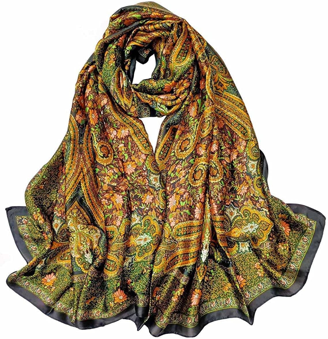 Acotavie Scarfs for Women Fashion Scarves Long Satin Silk Feeling Scarf Lightweight Sunscreen Shawls Apparel & Accessories > Clothing Accessories > Scarves & Shawls Acotavie F-62  