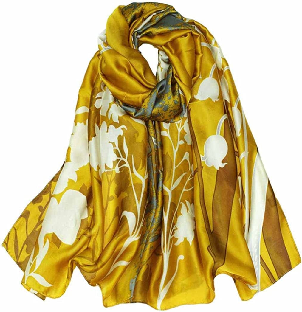 Acotavie Scarfs for Women Fashion Scarves Long Satin Silk Feeling Scarf Lightweight Sunscreen Shawls Apparel & Accessories > Clothing Accessories > Scarves & Shawls Acotavie F-53  
