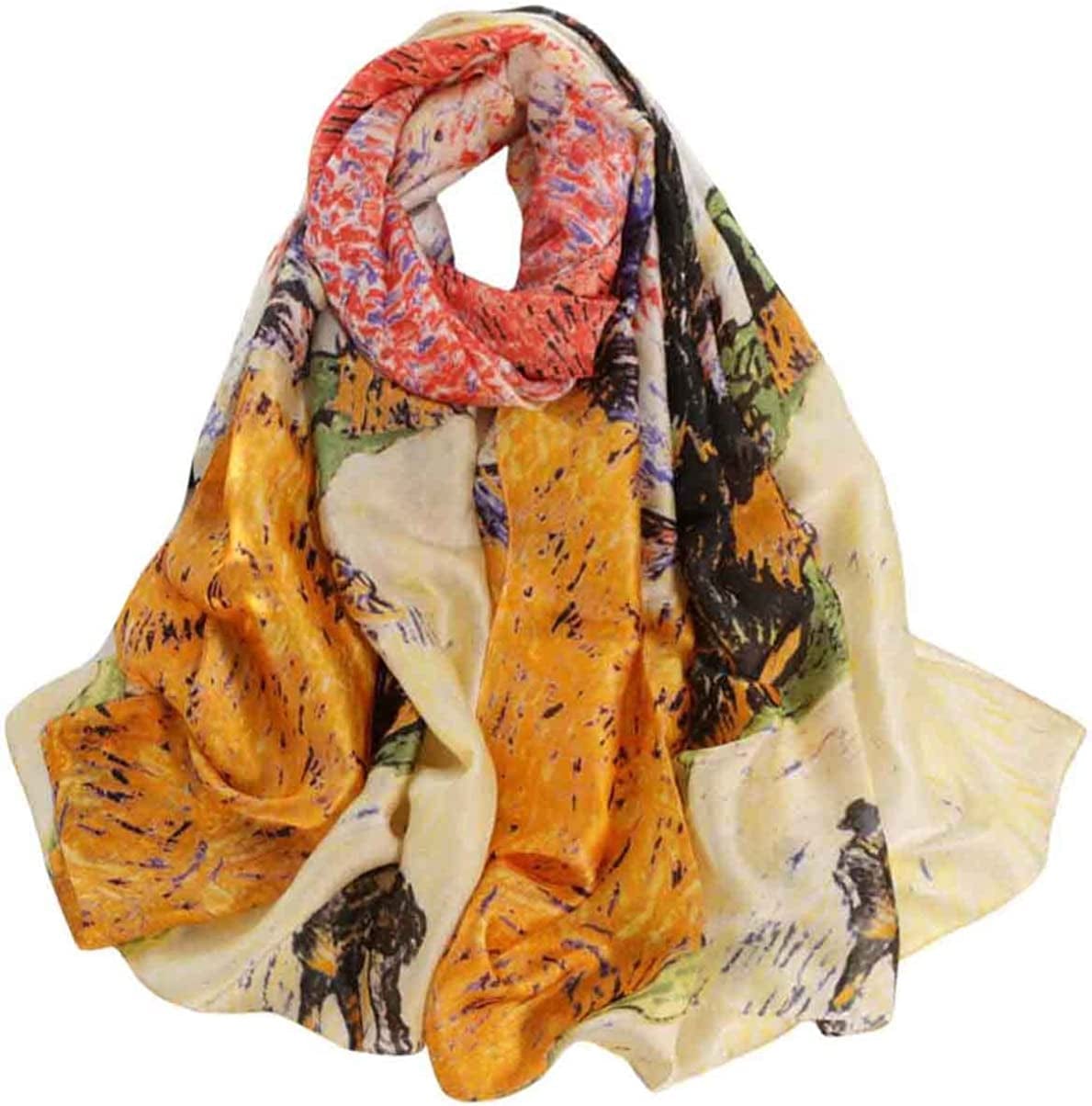 Acotavie Scarfs for Women Fashion Scarves Long Satin Silk Feeling Scarf Lightweight Sunscreen Shawls Apparel & Accessories > Clothing Accessories > Scarves & Shawls Acotavie O-03  