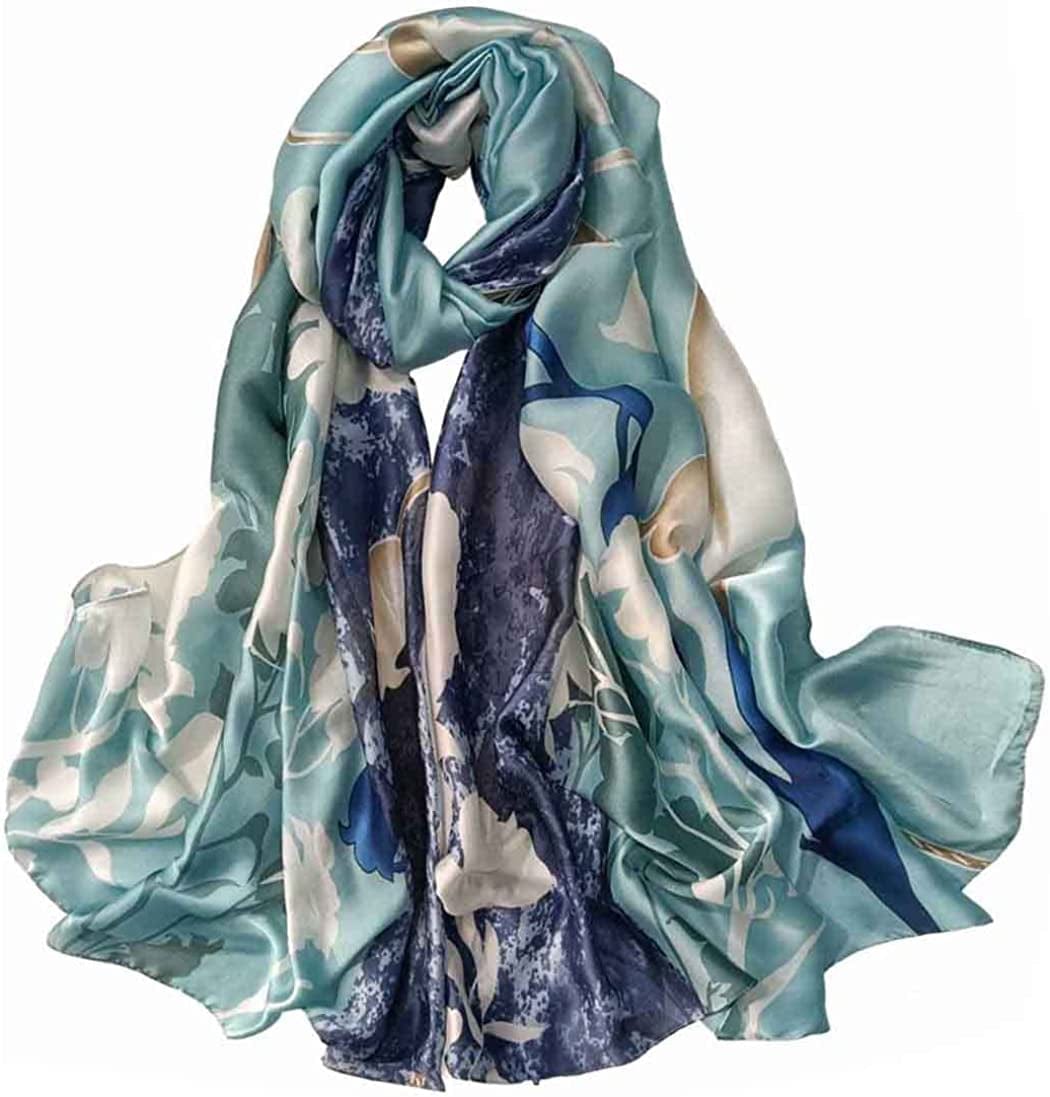 Acotavie Scarfs for Women Fashion Scarves Long Satin Silk Feeling Scarf Lightweight Sunscreen Shawls Apparel & Accessories > Clothing Accessories > Scarves & Shawls Acotavie F-12  