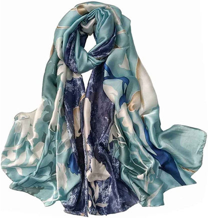 Acotavie Scarfs for Women Fashion Scarves Long Satin Silk Feeling Scarf Lightweight Sunscreen Shawls Apparel & Accessories > Clothing Accessories > Scarves & Shawls Acotavie F-12  