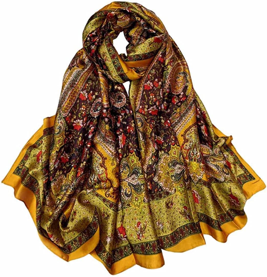 Acotavie Scarfs for Women Fashion Scarves Long Satin Silk Feeling Scarf Lightweight Sunscreen Shawls Apparel & Accessories > Clothing Accessories > Scarves & Shawls Acotavie F-64  