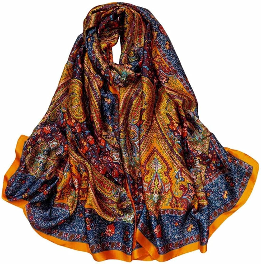 Acotavie Scarfs for Women Fashion Scarves Long Satin Silk Feeling Scarf Lightweight Sunscreen Shawls Apparel & Accessories > Clothing Accessories > Scarves & Shawls Acotavie F-63  