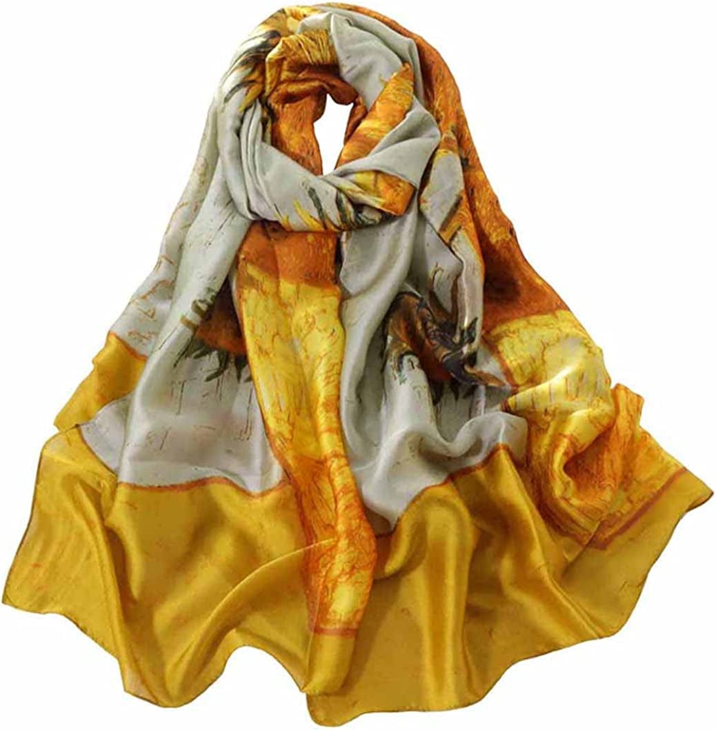 Acotavie Scarfs for Women Fashion Scarves Long Satin Silk Feeling Scarf Lightweight Sunscreen Shawls Apparel & Accessories > Clothing Accessories > Scarves & Shawls Acotavie F-42  
