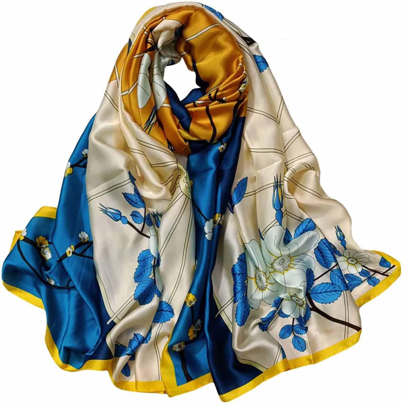 Acotavie Scarfs for Women Fashion Scarves Long Satin Silk Feeling Scarf Lightweight Sunscreen Shawls Apparel & Accessories > Clothing Accessories > Scarves & Shawls Acotavie F-68  