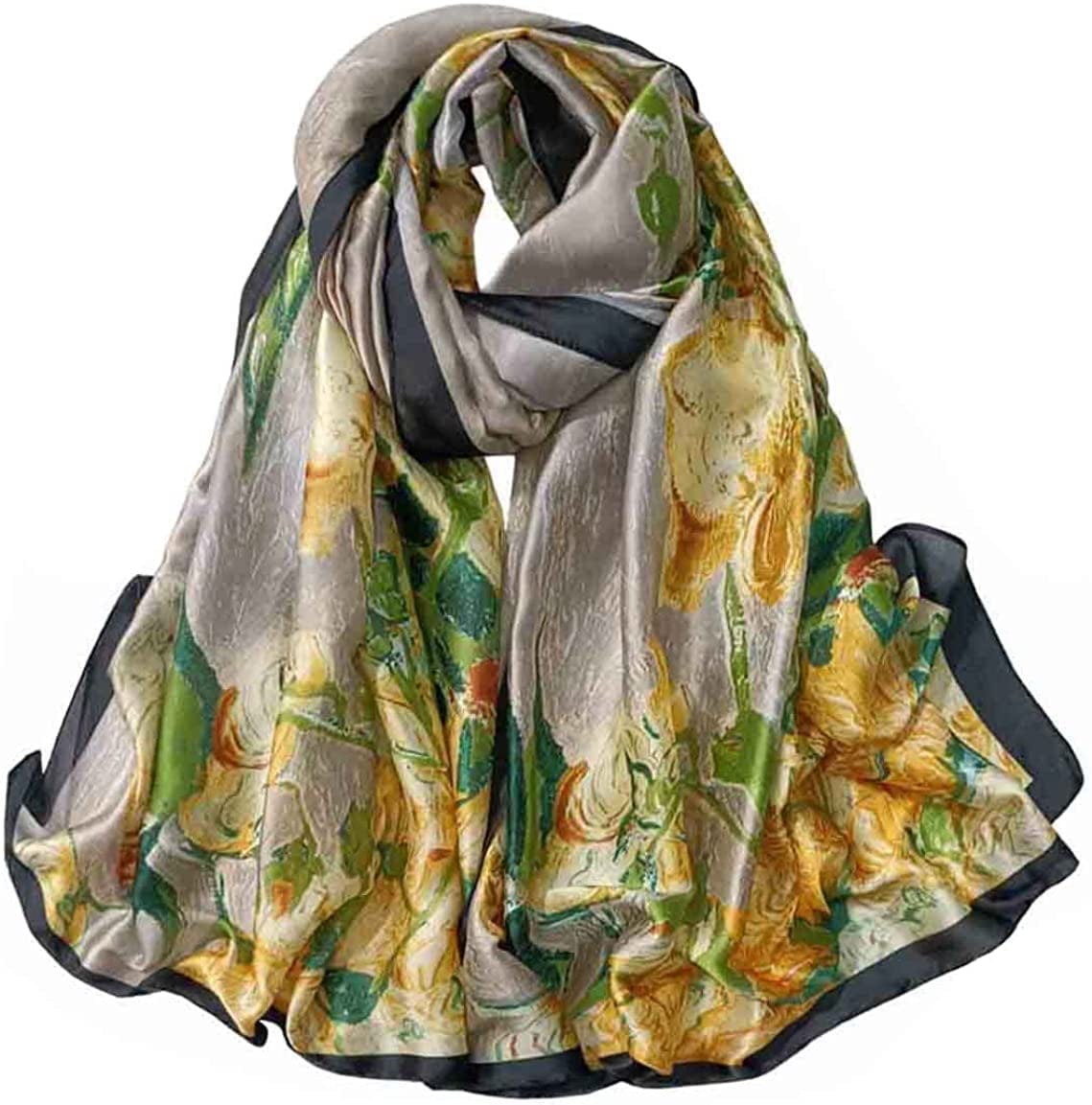 Acotavie Scarfs for Women Fashion Scarves Long Satin Silk Feeling Scarf Lightweight Sunscreen Shawls Apparel & Accessories > Clothing Accessories > Scarves & Shawls Acotavie S-01  