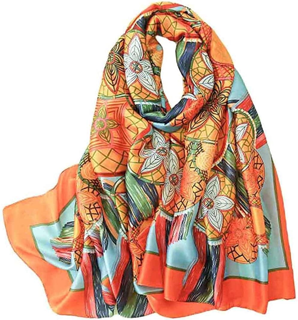 Acotavie Scarfs for Women Fashion Scarves Long Satin Silk Feeling Scarf Lightweight Sunscreen Shawls Apparel & Accessories > Clothing Accessories > Scarves & Shawls Acotavie F-13  