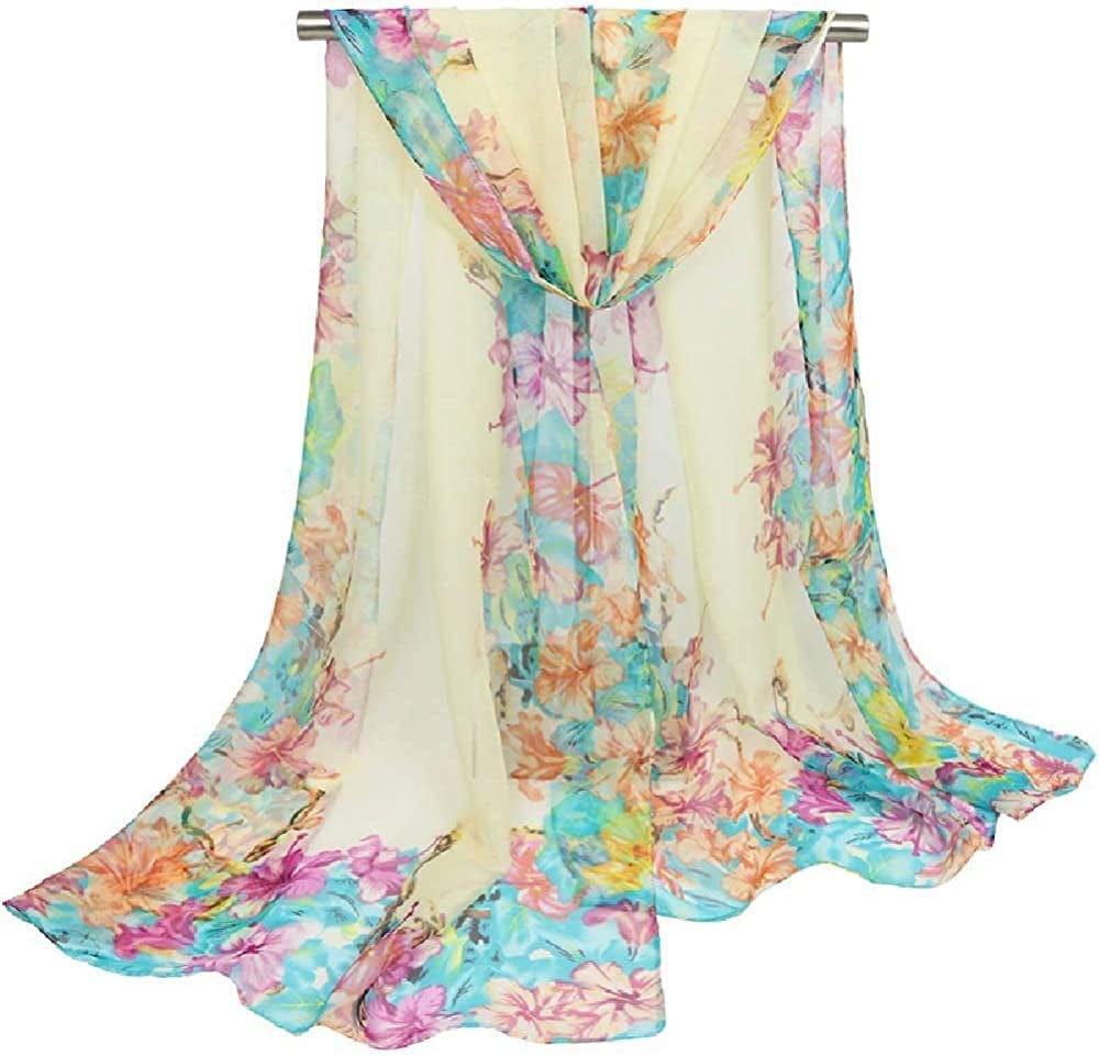Acotavie Scarfs for Women Lightweight Print Floral Pattern Scarf Shawl Fashion Scarves Sunscreen Shawls Apparel & Accessories > Clothing Accessories > Scarves & Shawls AliceLife   