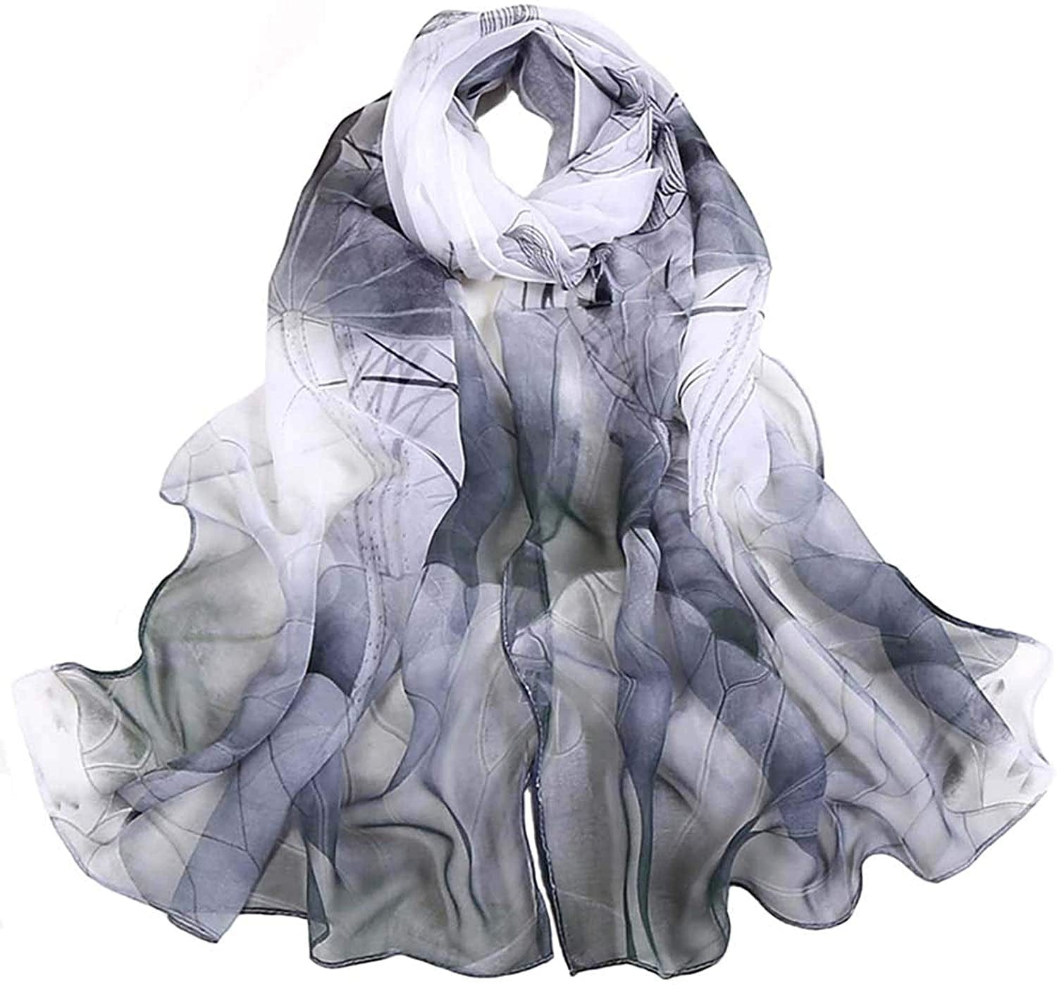 Acotavie Scarfs for Women Lightweight Print Floral Pattern Scarf Shawl Fashion Scarves Sunscreen Shawls Apparel & Accessories > Clothing Accessories > Scarves & Shawls AliceLife Black  