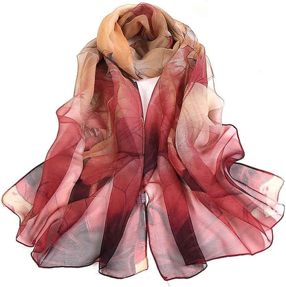 Acotavie Scarfs for Women Lightweight Print Floral Pattern Scarf Shawl Fashion Scarves Sunscreen Shawls Apparel & Accessories > Clothing Accessories > Scarves & Shawls AliceLife Red  